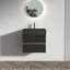 Meuble-lavabo 24 po Grace avec lavabo en quartz noir mat et tiroirs noir doux, meuble-lavabo mural flottant pour salle de bain moderne, lavabo une pièce noir mat-681687943-681688048-681687947