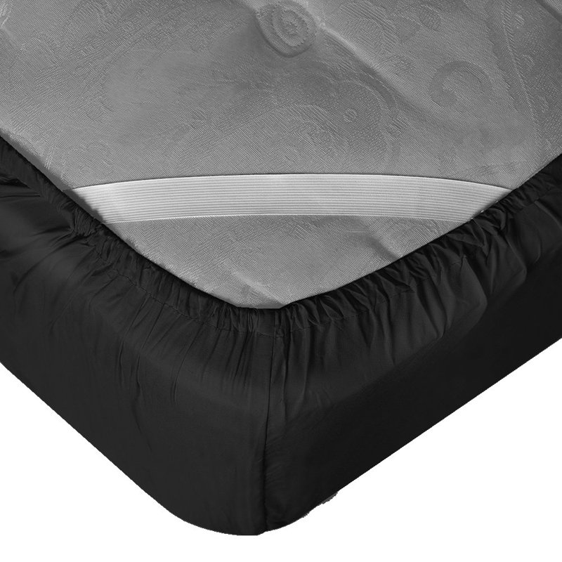Empyrean Bedding Extra Deep Pocket Solid Fitted Sheet, Silver, Split King Fitted Sheet