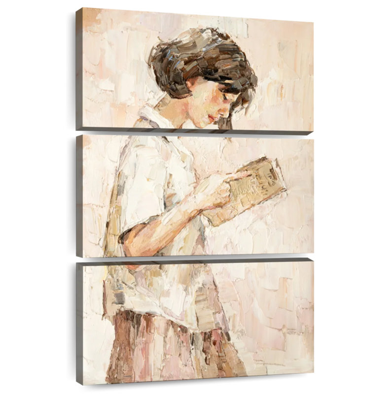 Senne, jeune fille lisant un livre, H 50 po x l 32 po