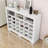 Sleek Design 24 Shoe Cubby Console, Modern Shoe Cabinet With Curved Base-115069469
