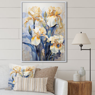 «Golden Blue Irises Melody III», reproduction sur toile
