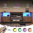 Kristyne Farmhouse TV Stand for 70" TVs with LED Light, Fireplace-Friendly-794432994