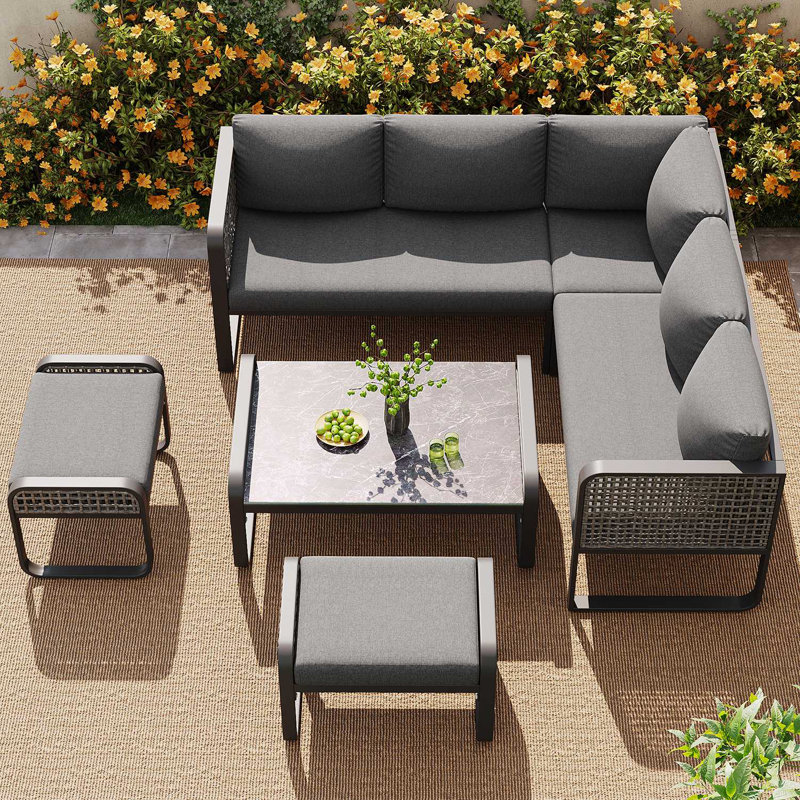 Outdoor 6 - Person Seating Group With Cushions