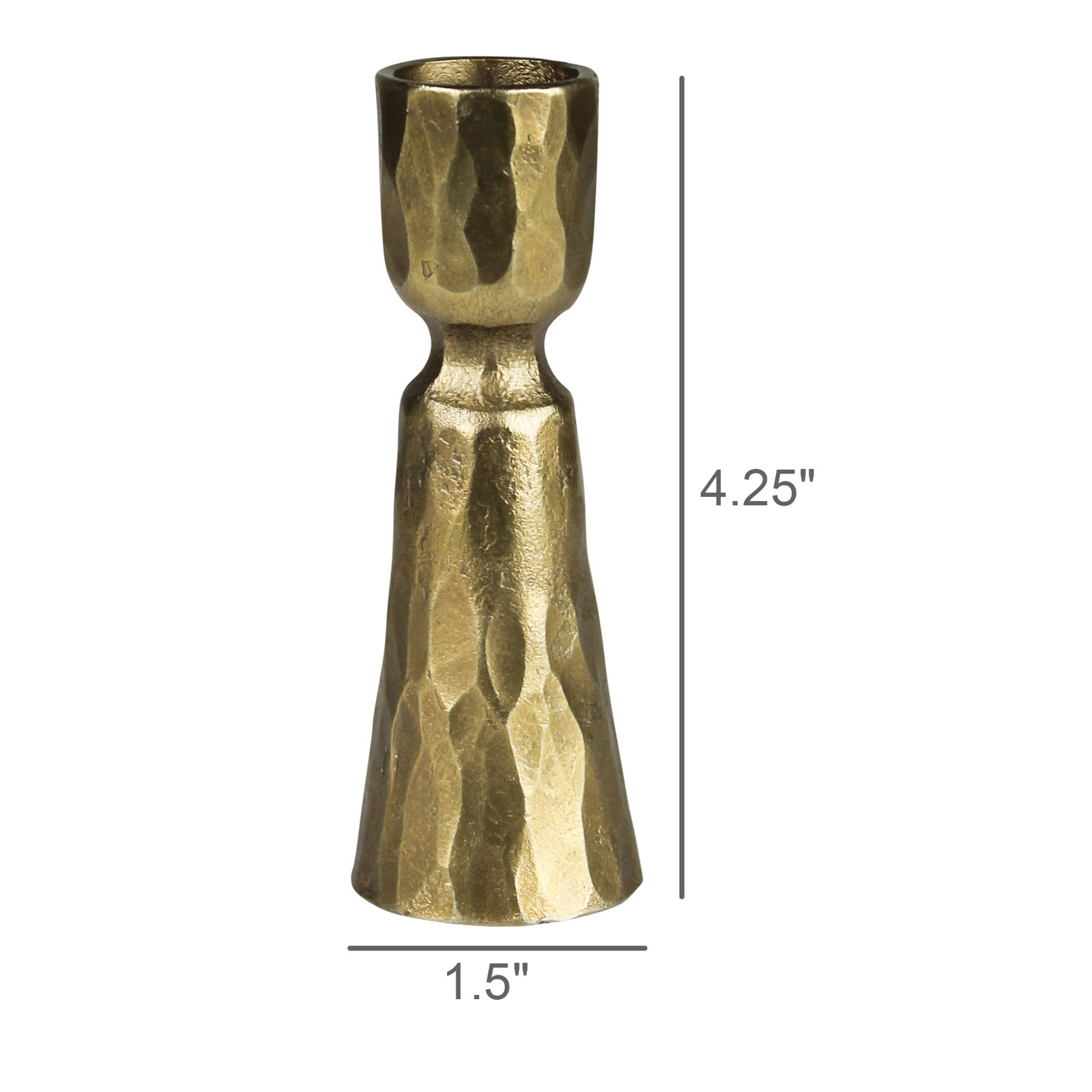 Brass Candlestick Holder, 4.25" H x 1.5" W x 1.5" D
