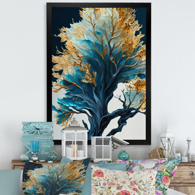 " Blue And Gold Leaves IV "