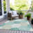 Machine Washable Indoor/Outdoor Xhevrie Teal Rug-1045567785