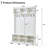 49.6 " 5-In-1 Hall Tree With Bench, Shoe Storage & 3 Open Storage Cabinets, Farmhouse Hall Tree With High Gloss Fluted Doors For Hallway Living Room