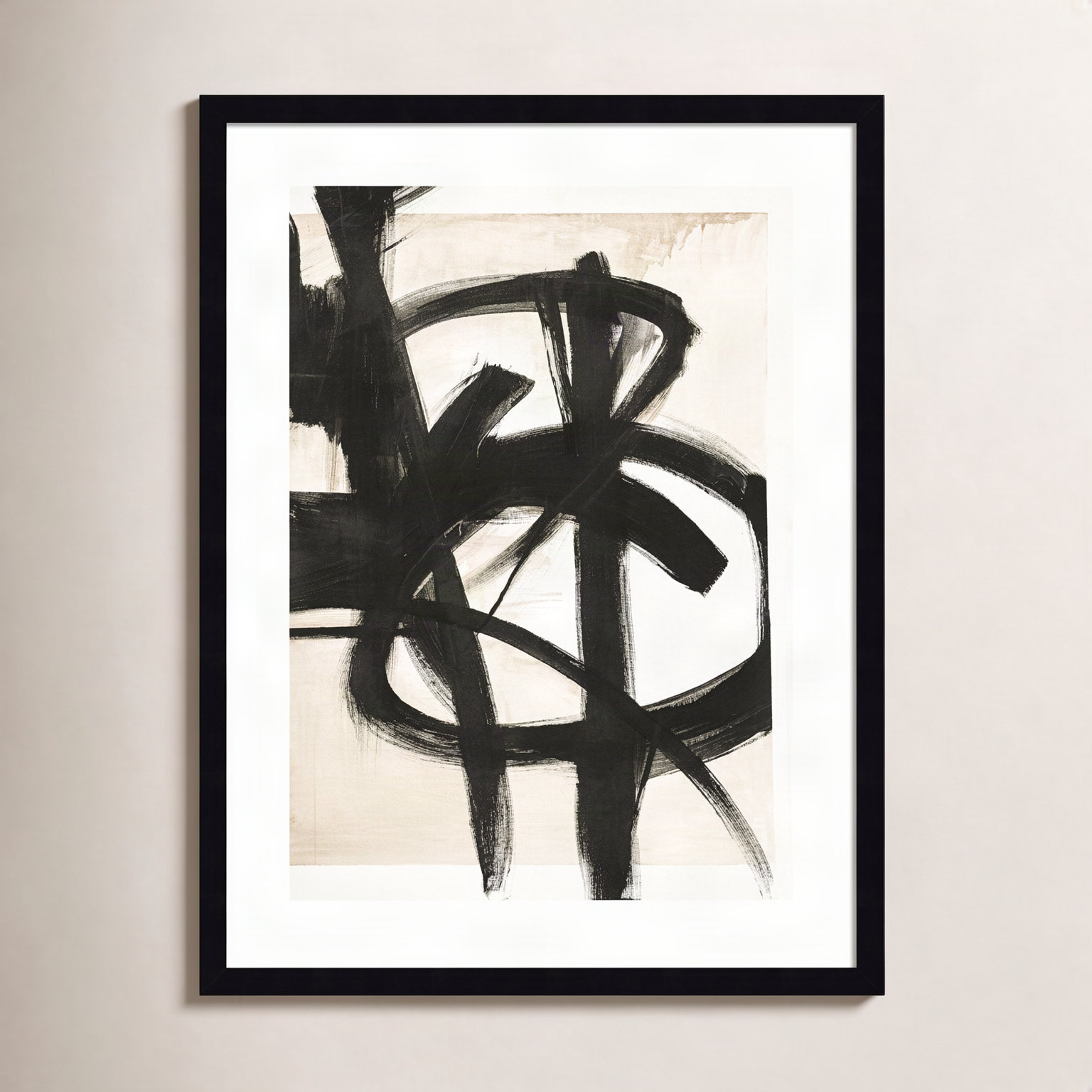 Graphical Shapes 7 Print, 35.12" H x 27.12" W x 0.88" D, Black Framed Paper