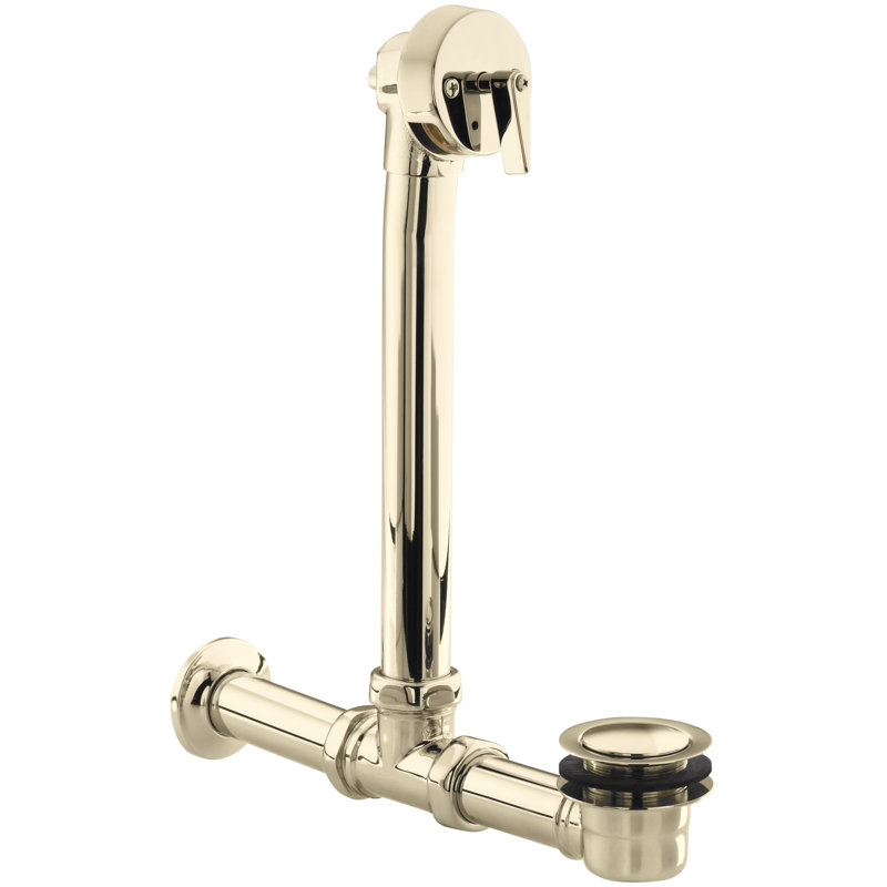 Iron Works Exposed Bath 1.5" Leg Tub Drain with Overflow, Vibrant French Gold