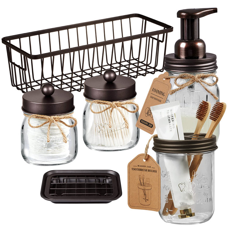 Ensemble de 6 pots de bain Mason, Bronze