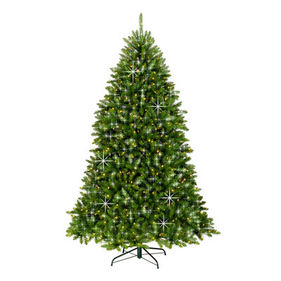 Le Holiday Aisle® 7,5 pi. Guirlande de sapin Dunhill argenté avec lumières DEL bicolores