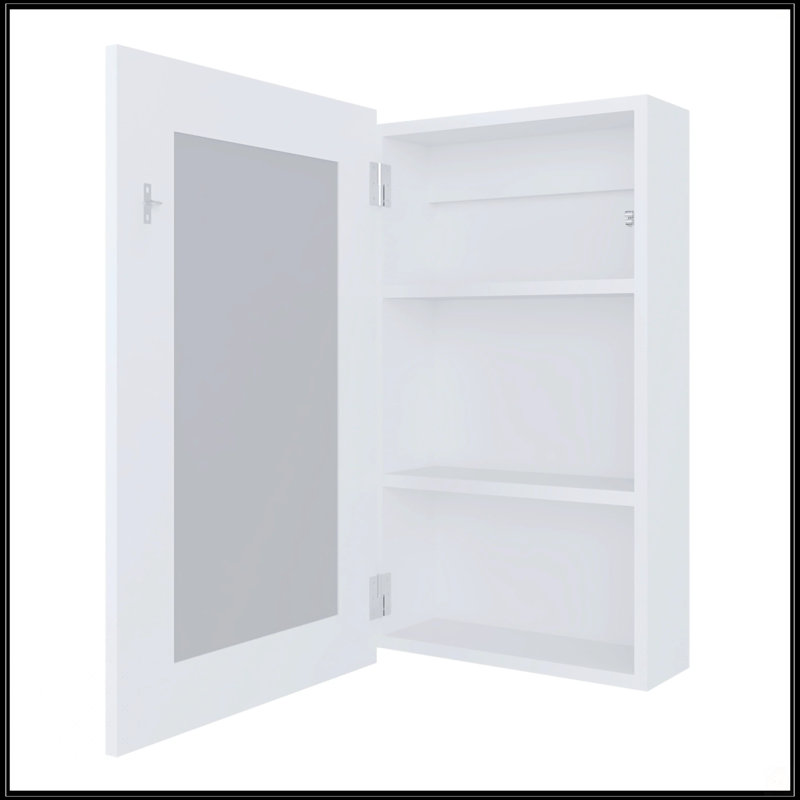 Armoire à pharmacie blanche avec miroir inclus, Blanc