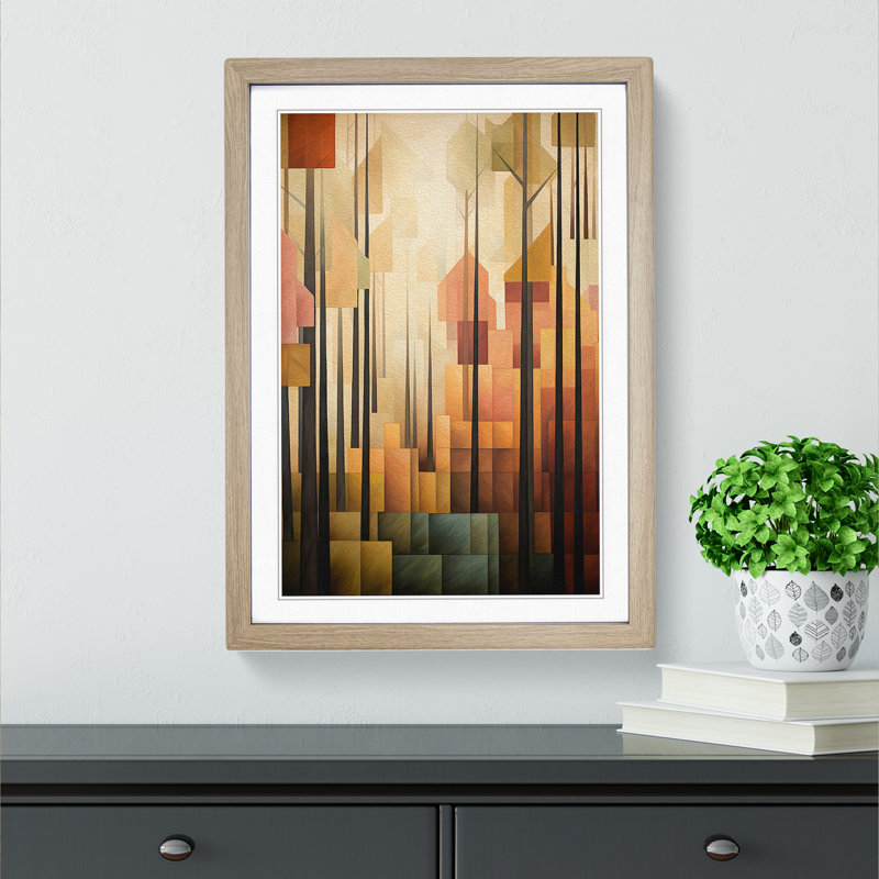 Single Picture Frame Print on Wood, 34cm H x 25cm W, Oak Framed