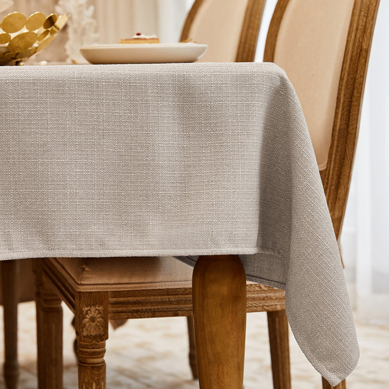 Gimena Fall Rectangle Stain Resistant Tablecloth, 95" L x 55" W, Beige