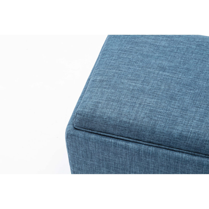 Repose-pieds Chase en tissu avec couvercle rabattable (gris clair), Polyester bleu