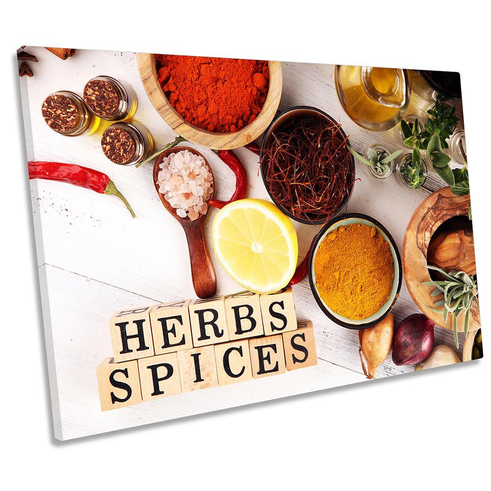 Herbs Spice Cafe Kitchen - Wrapped Canvas Print