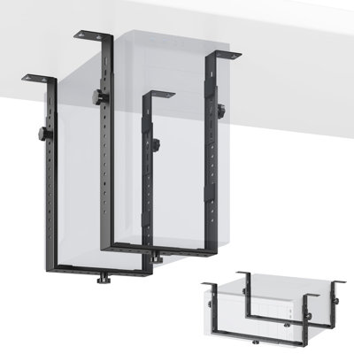 PUTORSEN Black Under Desk PC Mount for Mid & Mini-Tower Cases
