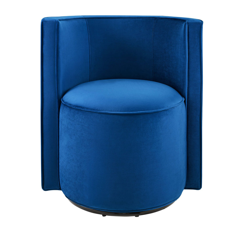 Della Performance Velvet Fabric Swivel Chair, Navy Velvet