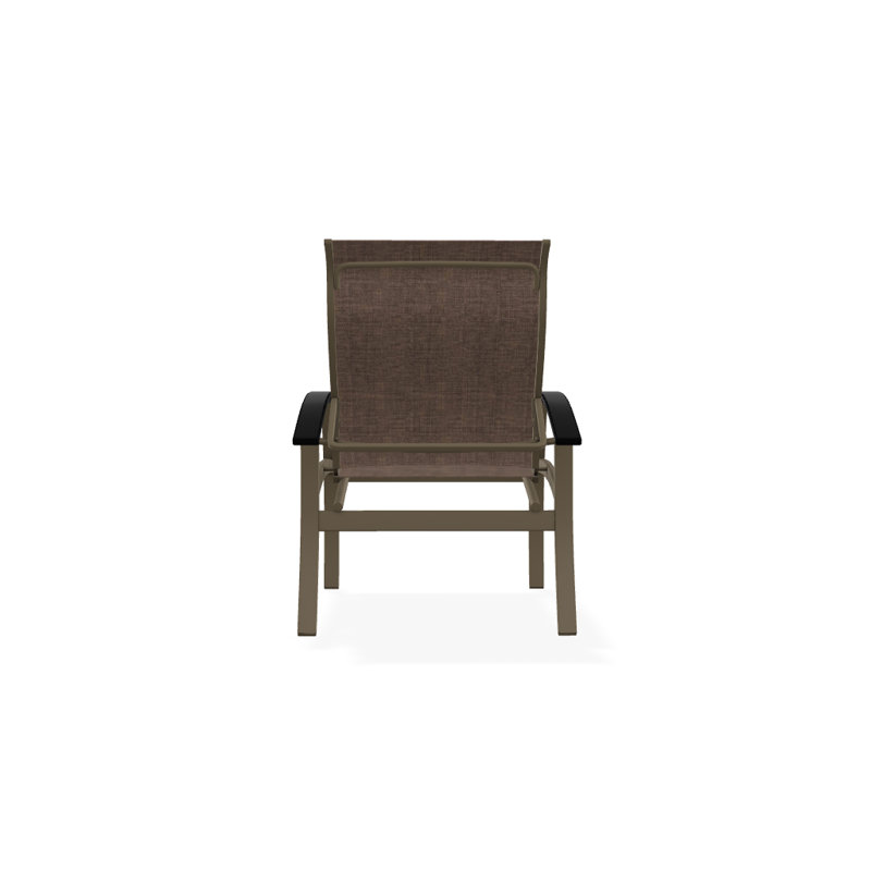 Chaise de patio Askar, Bois de plage texturé, Moka Sunbrella®, Noir