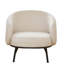 Fauteuil demi-tonneau en velours noir avec capitonnage, fauteuil de style Mid-Century moderne avec pieds en métal, canapé rembourré simple et confortable pour le salon - rembourrage en mousse-129182103