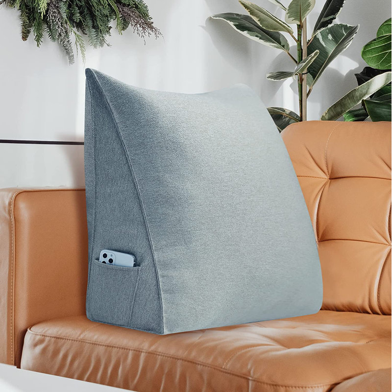 Triangular Backrest Cushion, Dark Grey, 50cm x 60cm