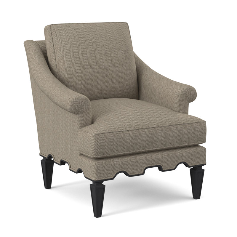 Palm Armchair, Espresso, Stepping Stones Ivory Viscose