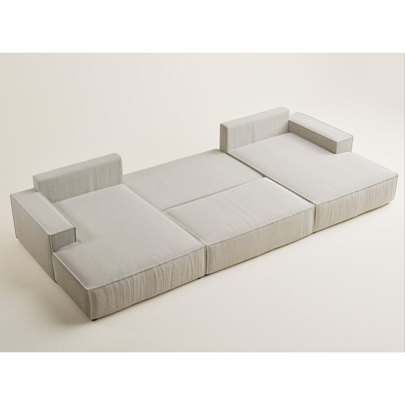 6 Seater Reclining Corner Sofa , Beige