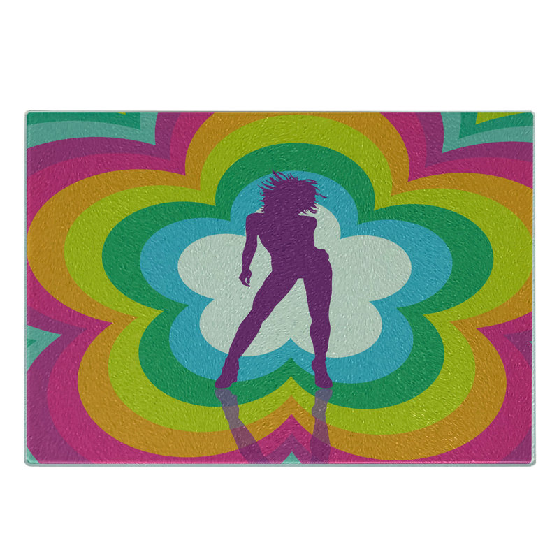Multicolore planche à découper en verre trempé Ambesonne