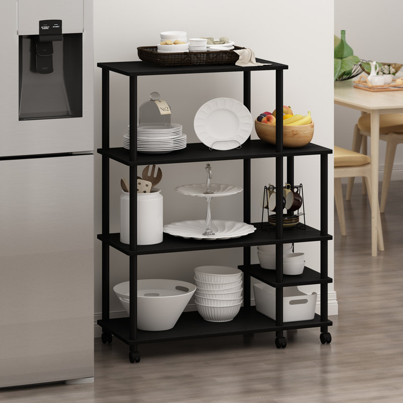 Debbi Wood Kitchen Cart, Americano/Black