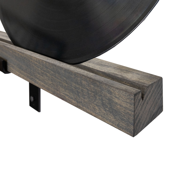Rayne Record Display Shelves, Carbon Gray, 16x3x2