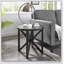 Table basse moderne simple en verre trempé avec base en bois massif, plateau rond transparent pour le salon et le bureau-665009526