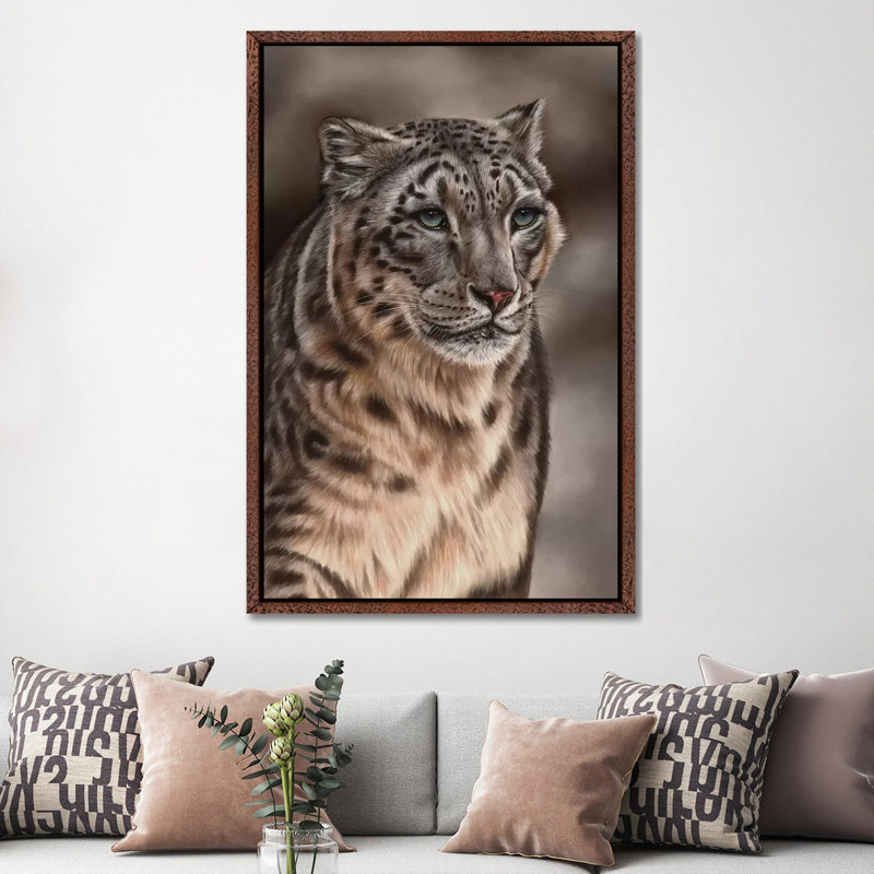 Snow Leopard by Richard Macwee - Gallery-Wrapped Canvas Giclée on Canvas, 152.5 cm H x 101.5 cm W, Classic Wood Framed