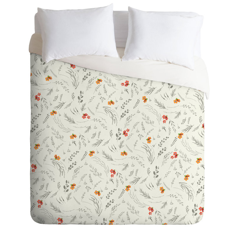 Polyester Floral Duvet Cover, King Duvet Cover + 2 Shams