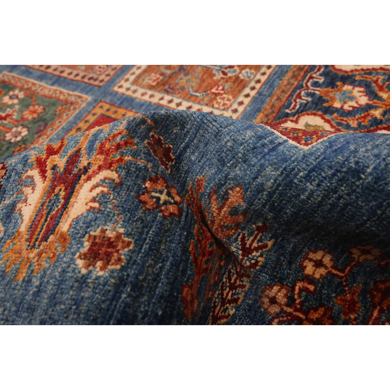 Tapis bleu moderne Ersari 5 pi 3 po x 6 pi 9 po