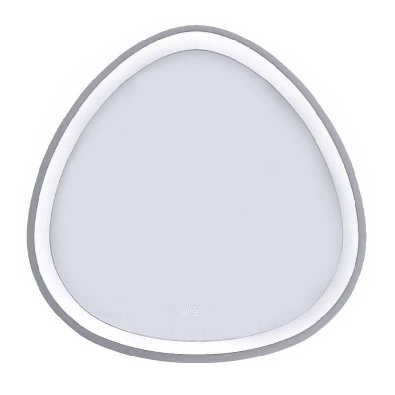 Miroir à cadre à intensité variable gris anthracite, 32 X po, pour la décoration de salle de bain avec finition