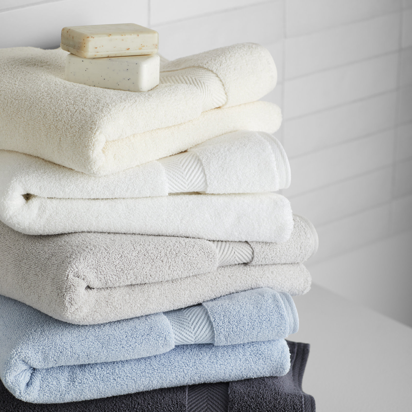 Rane Plush Cotton 6-piece Towel Set, Charcoal