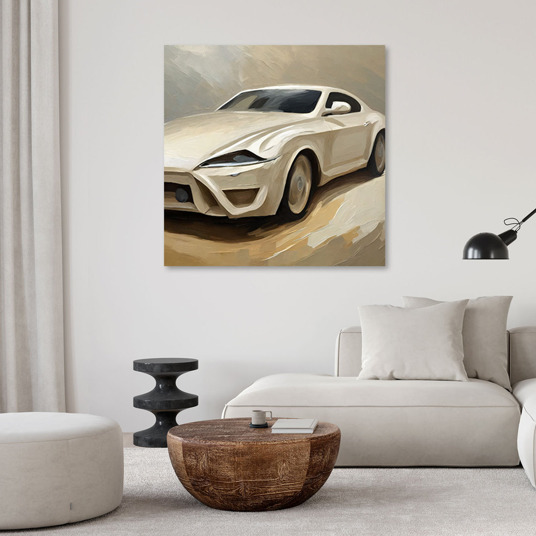 Leinwanddruck, Beige Sportwagen - Wrapped Canvas Print