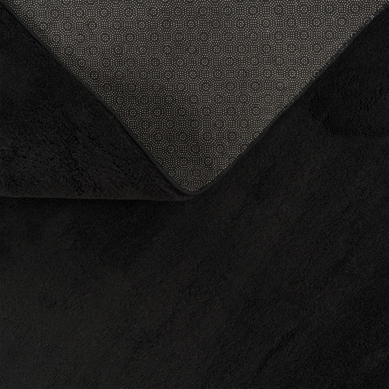 Tapis doux, doux, à poils courts, antidérapant, de couleur unie, lavable, Tapis de couloir 2 pi 8 po x 9 pi 10 po, Noir