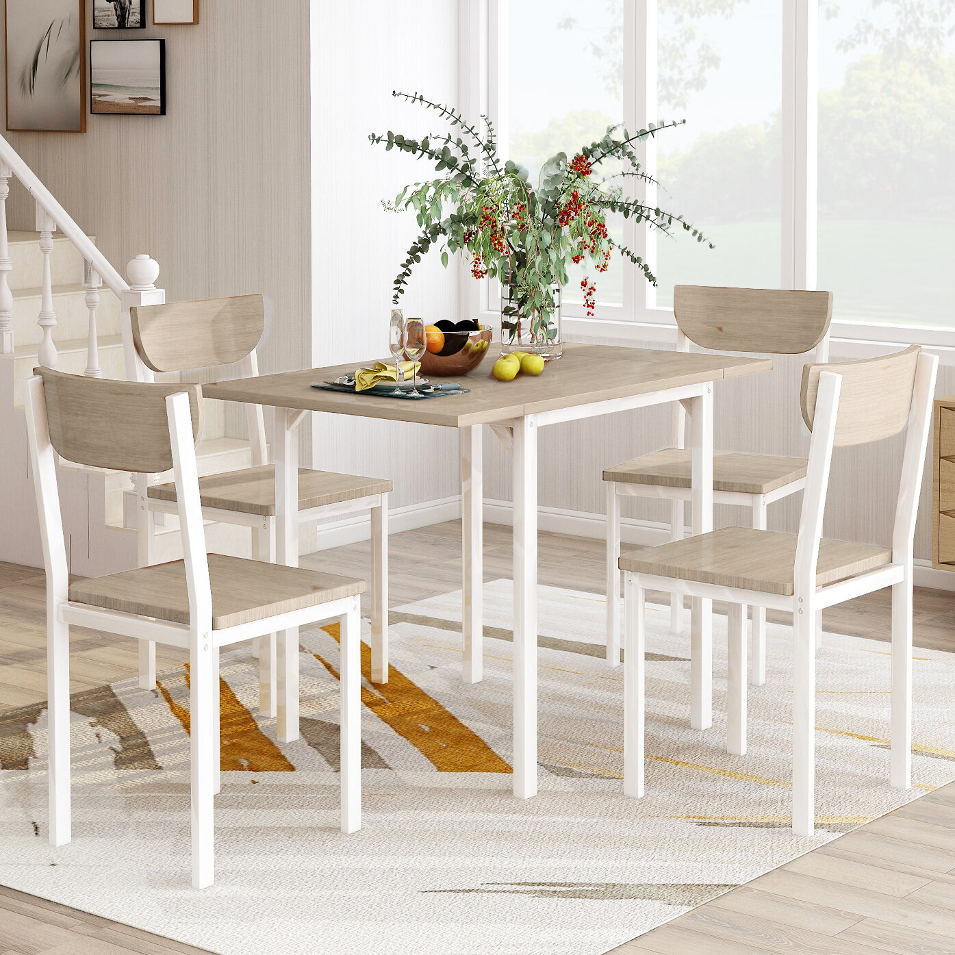 Latitude Run® Angrist 5 - Piece Extendable Dining Set | Wayfair