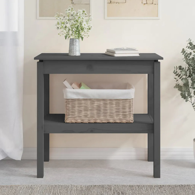 Josh-James Solid Wood Console Table, 75cm H x 80cm W x 40cm D, White