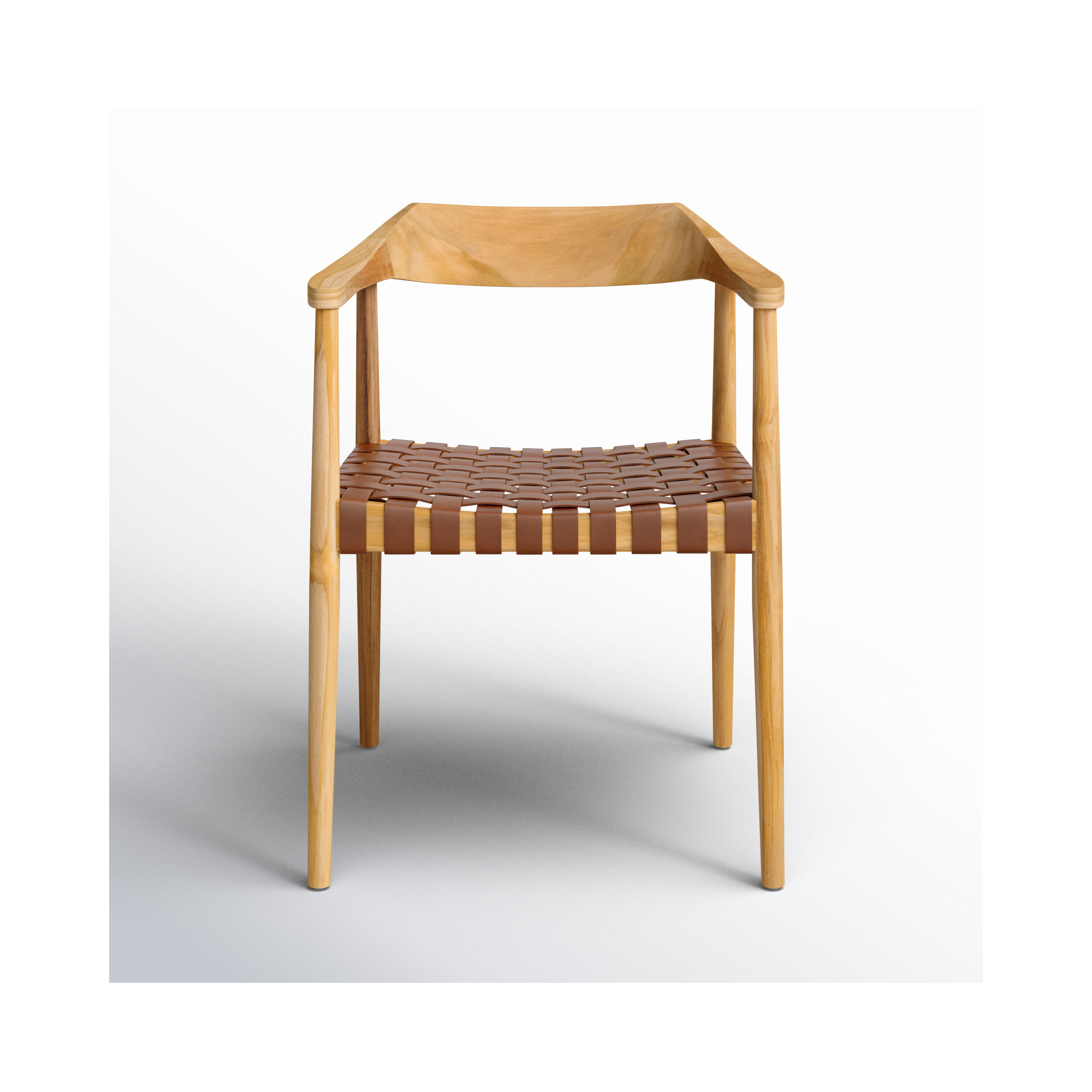 Noreen Accent Chair, Natural, Light Honey Genuine Leather