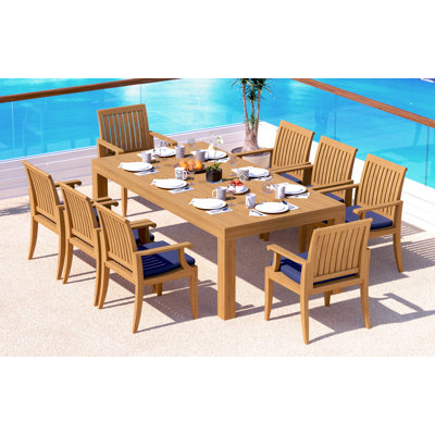 Ensemble repas d'extérieur rectangulaire pour 8 personnes Lagos