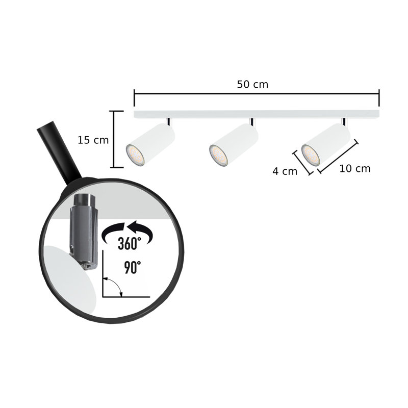 Emyle Ceiling Spotlight, White