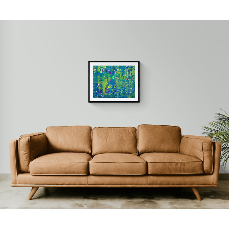 48 par Drew Gaffney - Peinture, H 25,25 po x l 31,25 po, Papier avec cadre noir