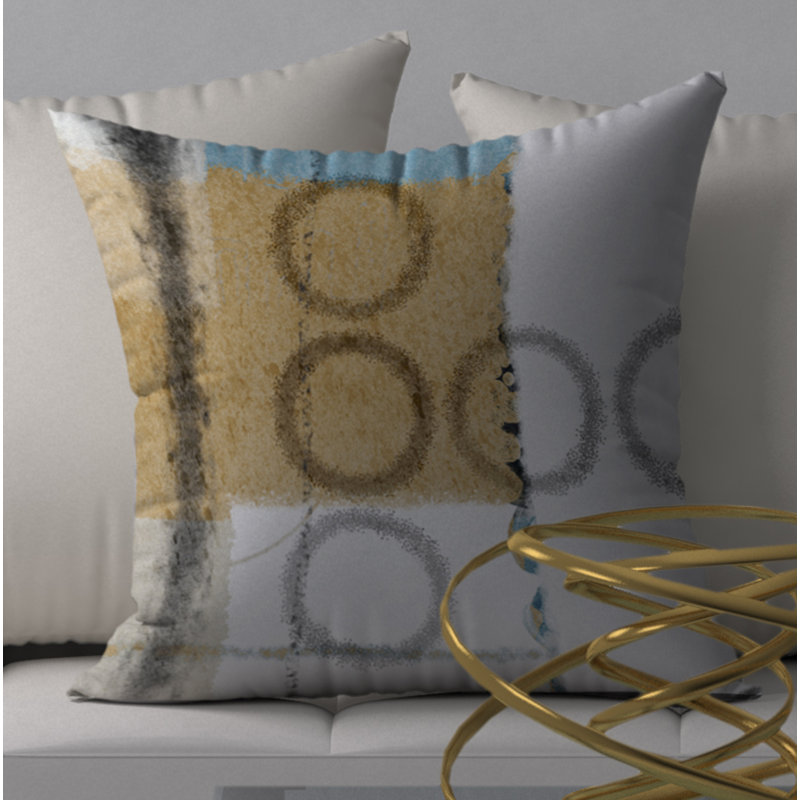 Abstract Throw Pillow, 18" H x 18" W