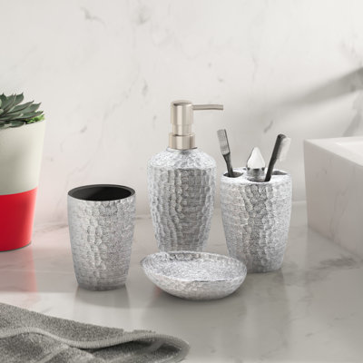 Waltham Shimmer 4-Piece Bathroom Accessory Set