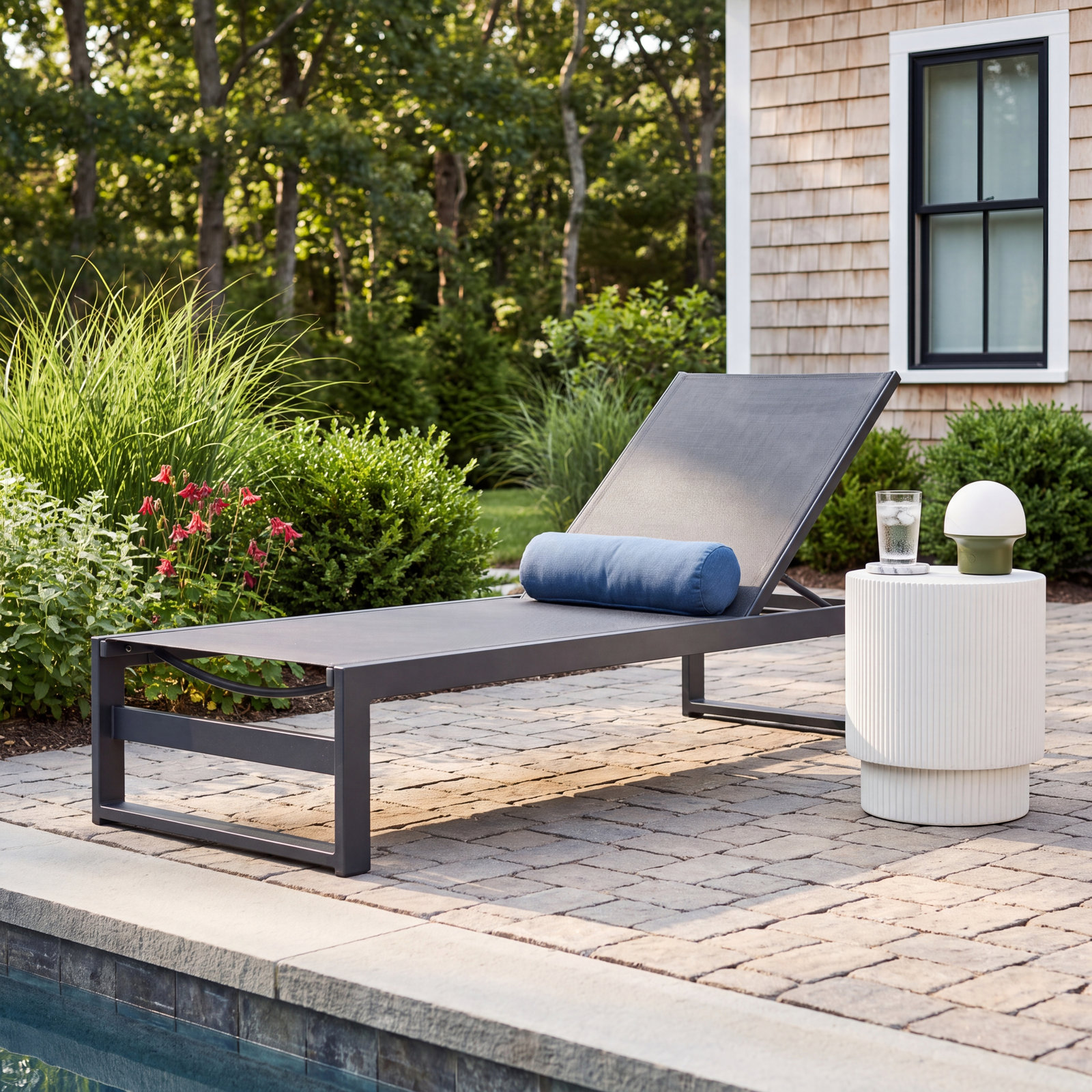 Howe 26" Patio Chaise Lounge, Gray