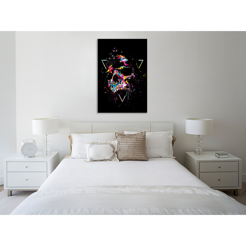«Skull X (Bw)», toile tendue par Balazs Solti, H 48 po x l 32 po x P 1,5 po