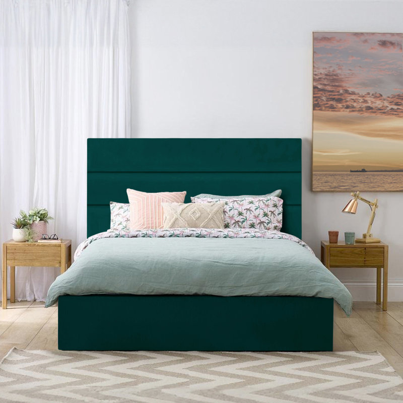 Lavetra Upholstered Bed, Double (4'6), Mallard