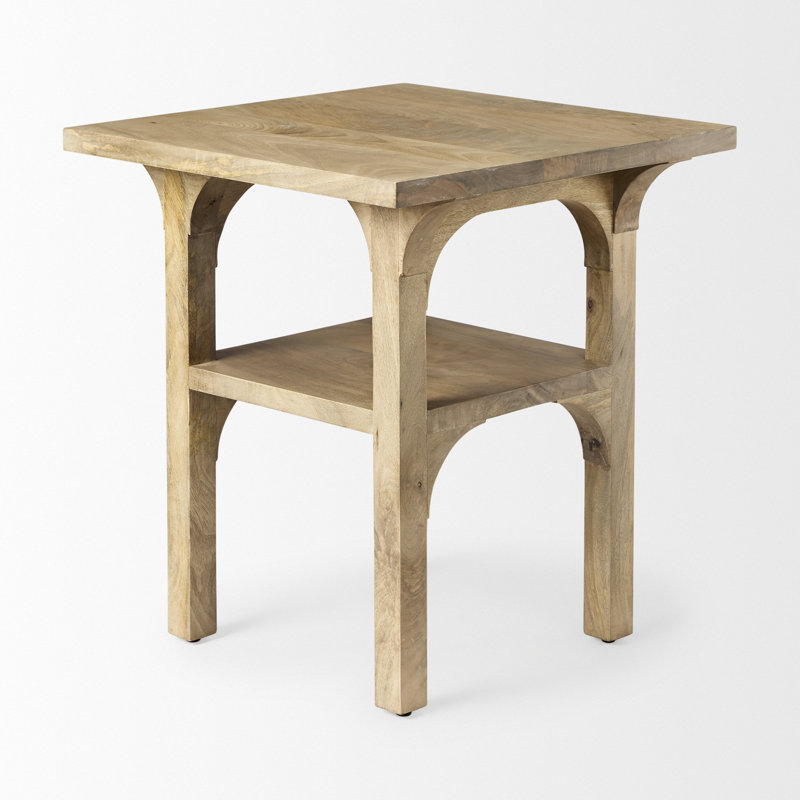 Table de bout en bois massif avec rangement Colmont